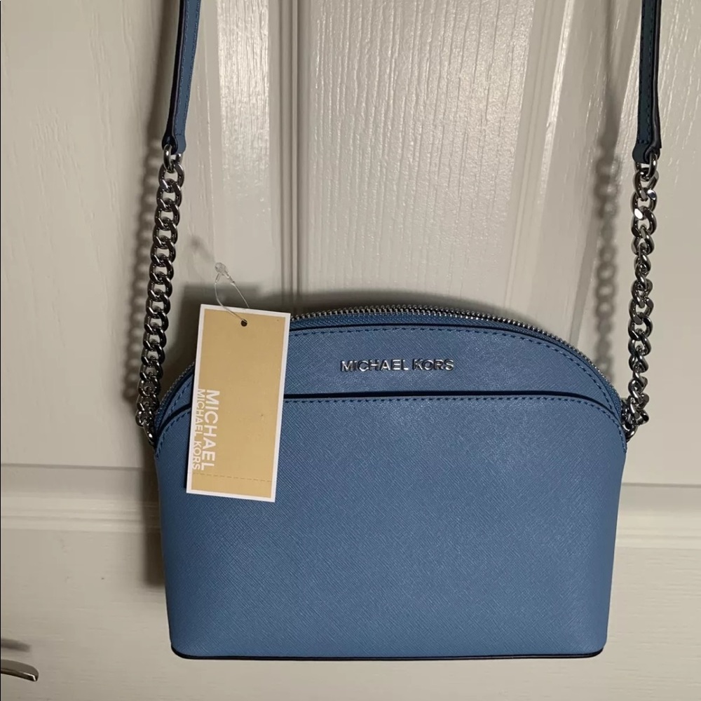 Michael Kors sky blue dome Xbody AND wallet set!